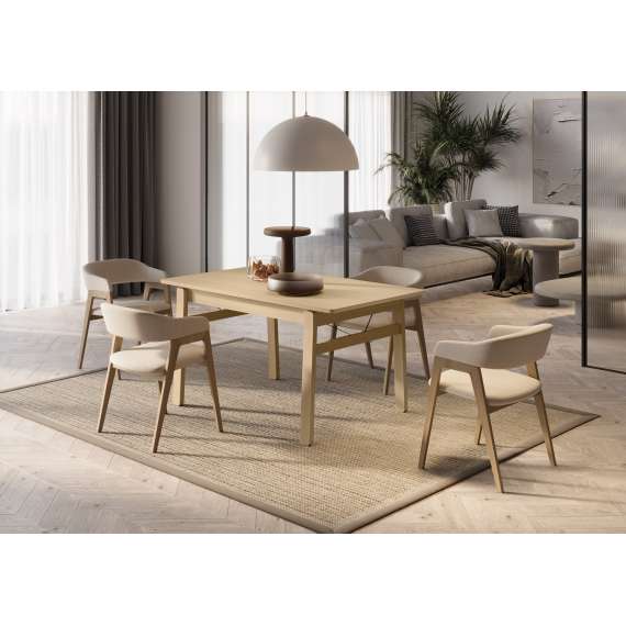 Spisebord Plot 149-269x85 cm - lys eik - uttrekkbart