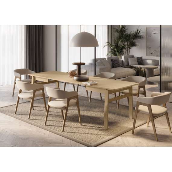 Spisebord Plot 149-269x85 cm - lys eik - uttrekkbart