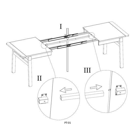 Spisebord Plot 149-269x85 cm - lys eik - uttrekkbart