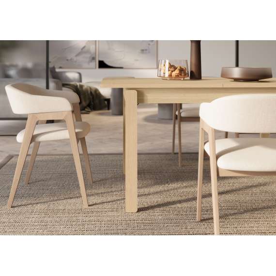 Spisebord Plot 104-224x60 cm - lys eik - uttrekkbart