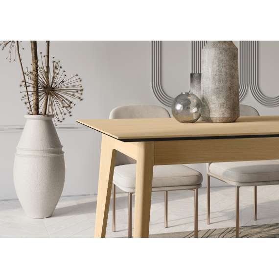 Spisebord Plot 145-220x85 cm - lys eik - uttrekkbart