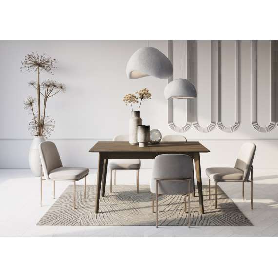 Spisebord Plot 145-220x85 cm - mørk eik - uttrekkbart