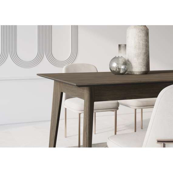 Spisebord Plot 145-220x85 cm - mørk eik - uttrekkbart