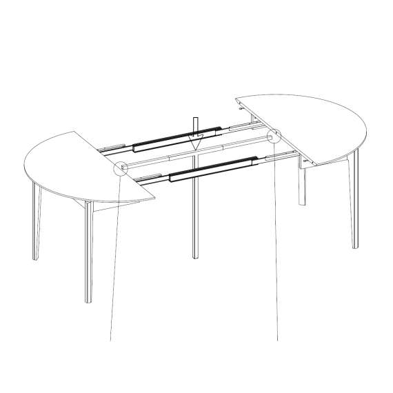 Spisebord Plot 120x240x120 cm - lys eik - uttrekkbart