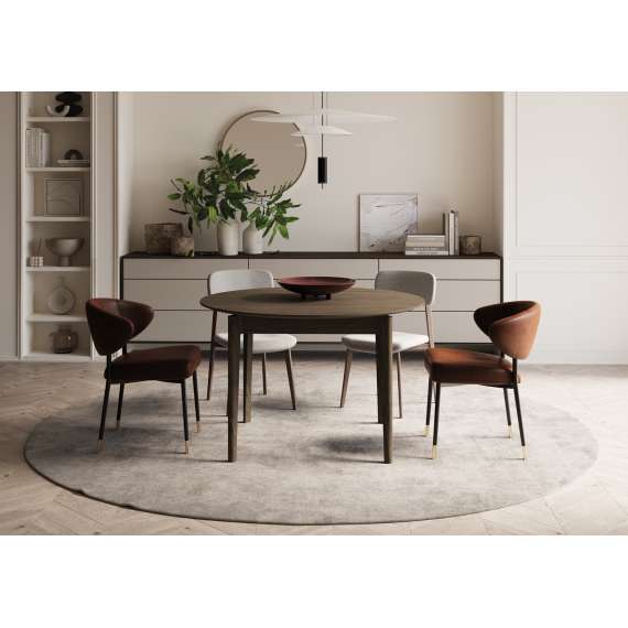 Spisebord Plot 120x240x120 cm - mørk eik - uttrekkbart