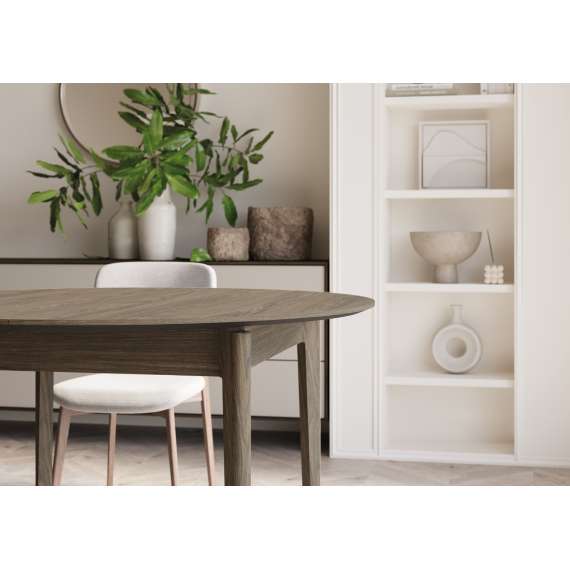 Spisebord Plot 120x240x120 cm - mørk eik - uttrekkbart