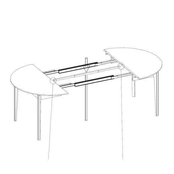 Spisebord Plot 90x210x90 cm - mørk eik - uttrekkbart