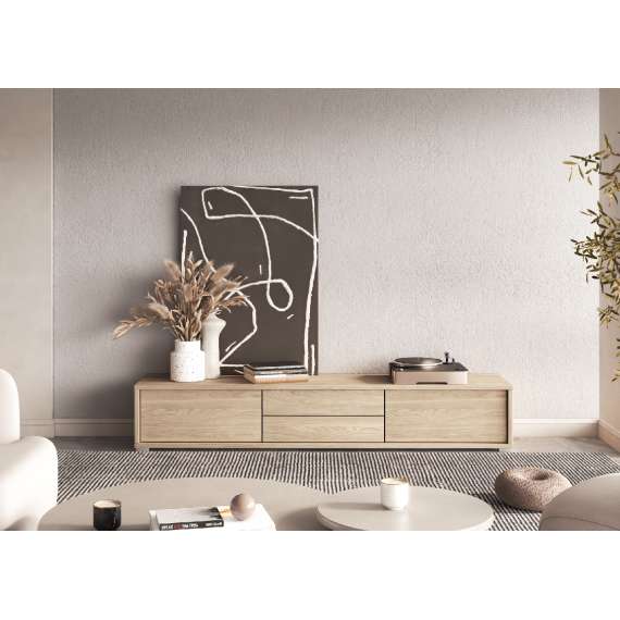 Tv-benk Frida 180 cm - eik - vegghengt - gulvstående