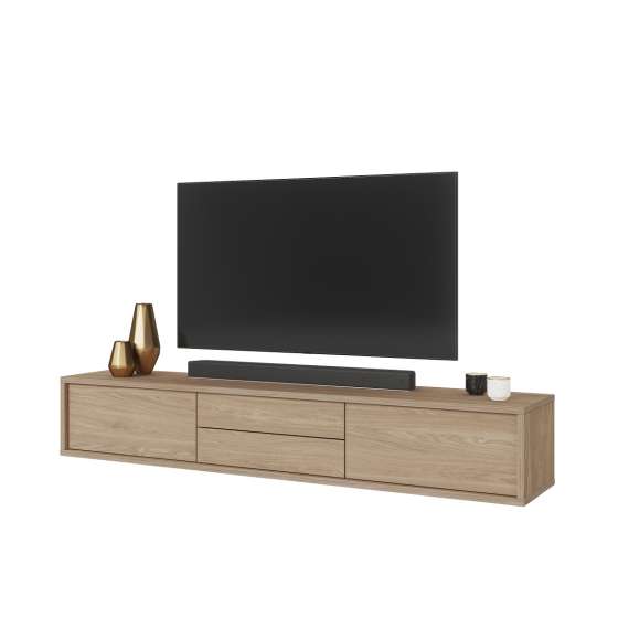 Tv-benk Frida 180 cm - eik - vegghengt - gulvstående