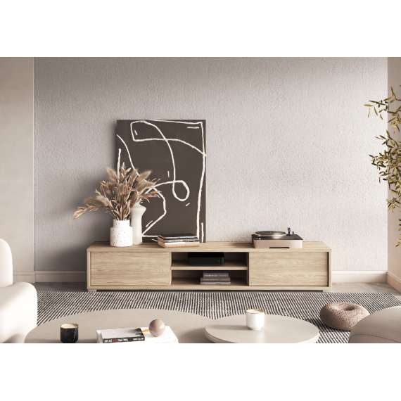 Tv-benk Frida 180 cm - eik - vegghengt - gulvstående