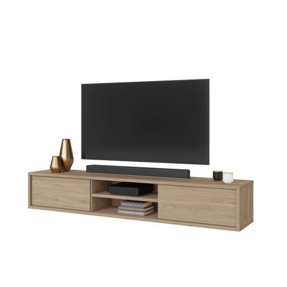 Tv-benk Frida 180 cm - eik - vegghengt - gulvstående