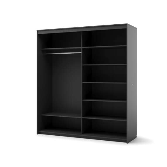 Garderobeskap Trend 200x222 - sort - speil