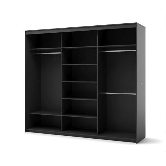 Garderobeskap Trend 250x222 - sort - speil