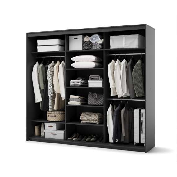 Garderobeskap Trend 250x222 - sort - speil