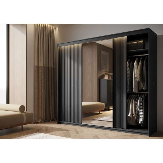 Garderobeskap Trend 250x222 - sort - speil