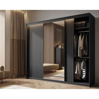 Garderobeskap Trend 250x222 - sort - speil