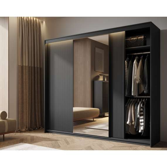 Garderobeskap Trend 250x222 - sort - speil