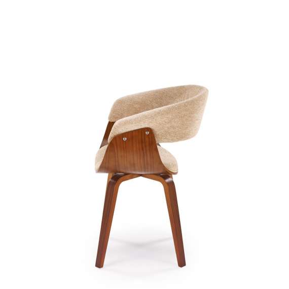 Stol Rubi - valnøtt - beige stoff