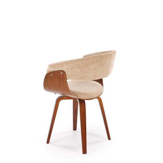 Stol Rubi - valnøtt - beige stoff