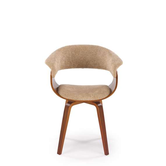 Stol Rubi - valnøtt - beige stoff