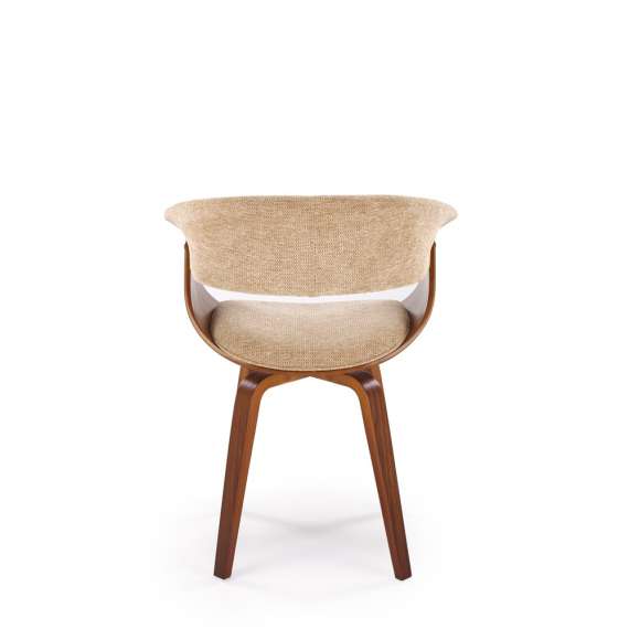 Stol Rubi - valnøtt - beige stoff