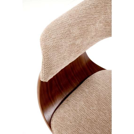 Stol Rubi - valnøtt - beige stoff