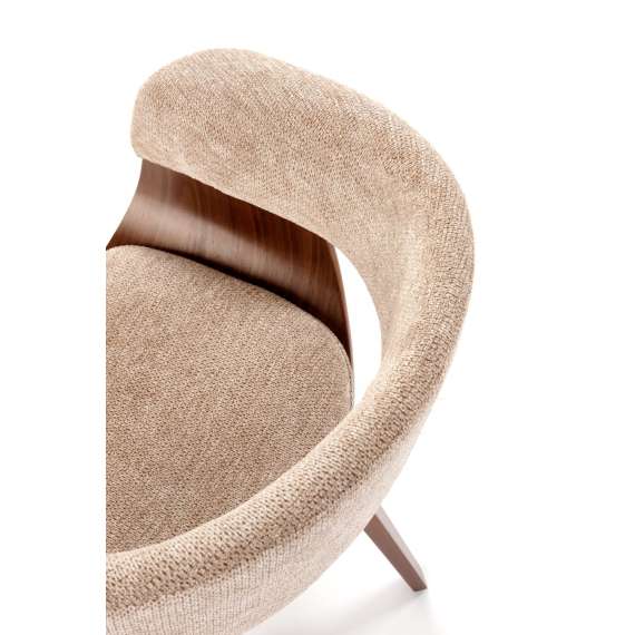 Stol Rubi - valnøtt - beige stoff