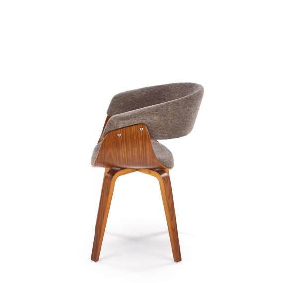 Stol Rubi - valnøtt - grå stoff