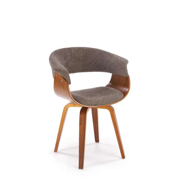 Stol Rubi - valnøtt - grå stoff