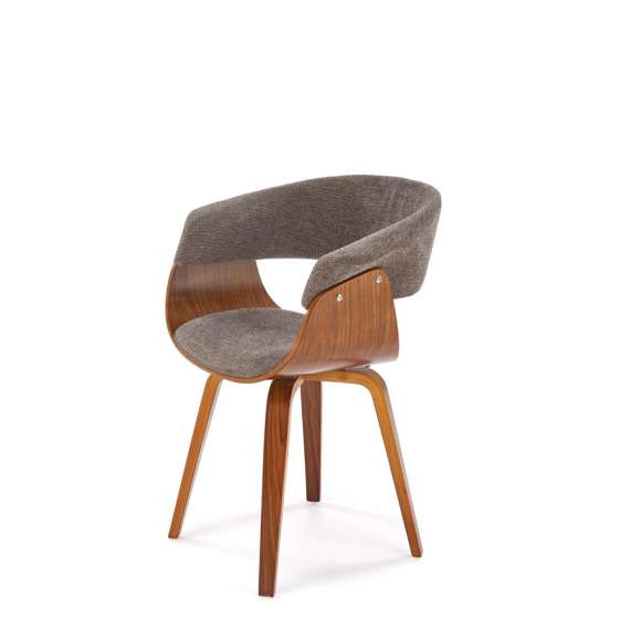 Stol Rubi - valnøtt - grå stoff