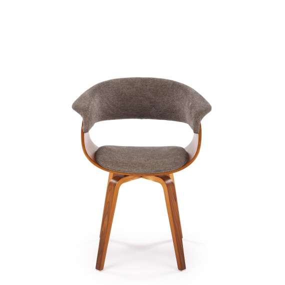 Stol Rubi - valnøtt - grå stoff