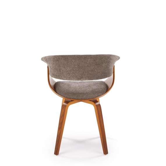 Stol Rubi - valnøtt - grå stoff