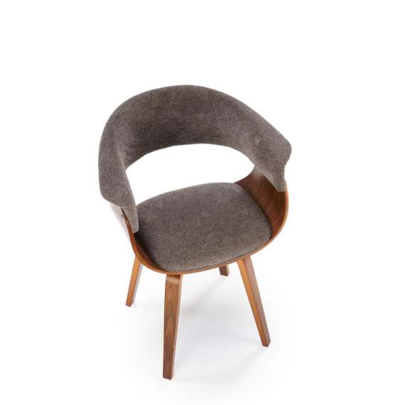 Stol Rubi - valnøtt - grå stoff