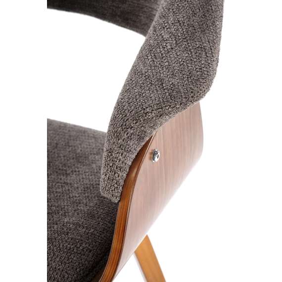 Stol Rubi - valnøtt - grå stoff