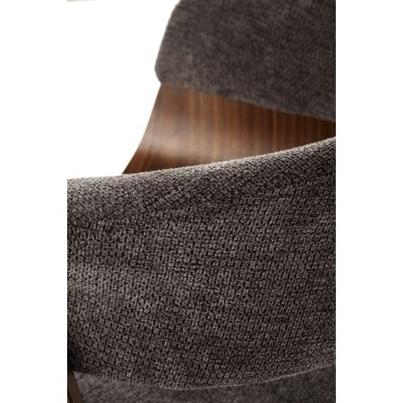 Stol Rubi - valnøtt - grå stoff