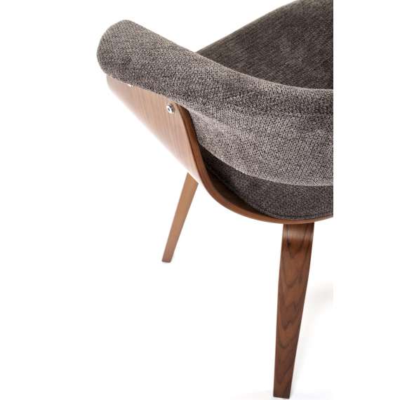 Stol Rubi - valnøtt - grå stoff