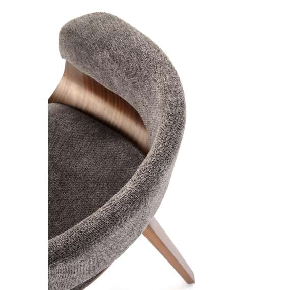 Stol Rubi - valnøtt - grå stoff