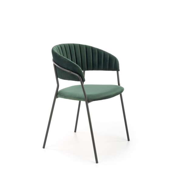 Stol Lino - flaskegrønn - sorte ben