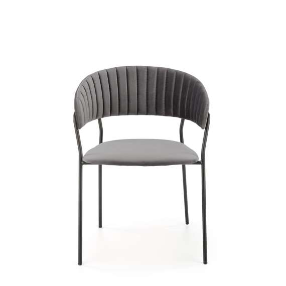 Stol Lino - grå - sorte ben