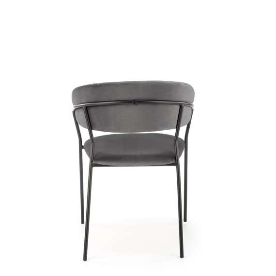 Stol Lino - grå - sorte ben