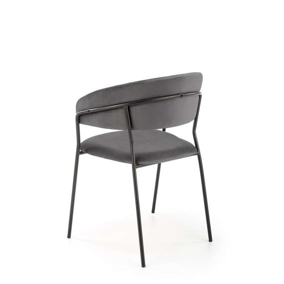 Stol Lino - grå - sorte ben