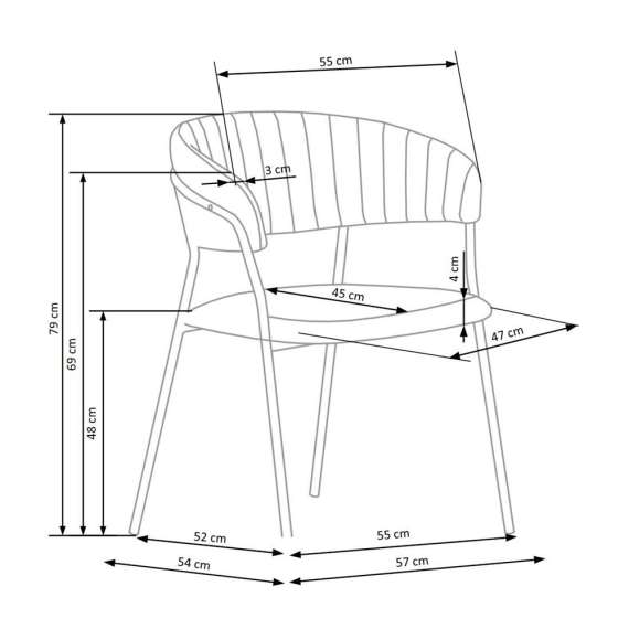 Stol Lino - sort - sorte ben