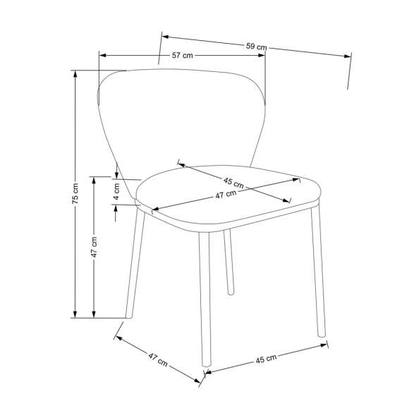 Stol Lino - krem bouclé - sorte ben