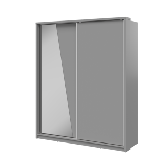 Garderobeskap Arti 180x215 cm - grå matt - speil