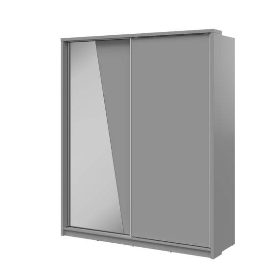 Garderobeskap Arti 180x215 cm - grå matt - speil