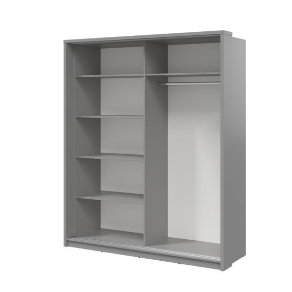 Garderobeskap Arti 180x215 cm - grå matt - speil