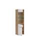 Vitrineskap Zele 56x195 cm - eik wotan - hvit glans