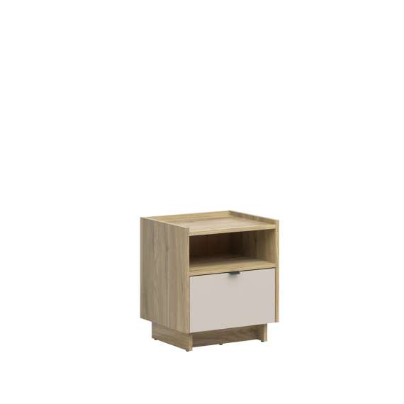 Nattbord Dalva 50x57 - med skuff - eik - cashmere