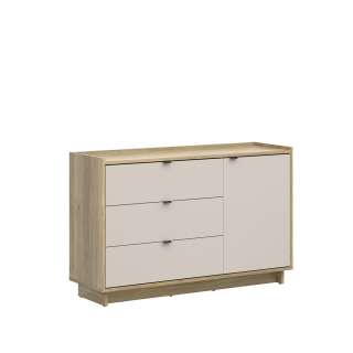 Kommode Dalva 134x86 - med skuff - eik - cashmere