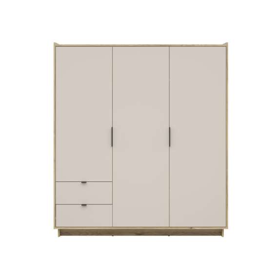 Garderobeskap Dalva 180x202 - med skuffer - eik - cashmere